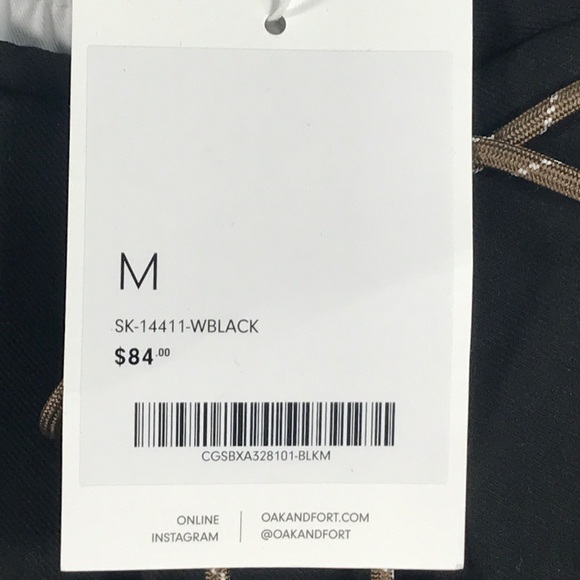 Oak And Fort Pleated Mini Skirt, Women's Size M - Black - Picture 4 of 9